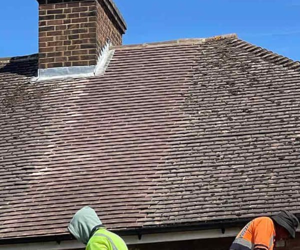 This is a photo of a roof which has just been repaired. Works carried out by ATC Roofing Bromham